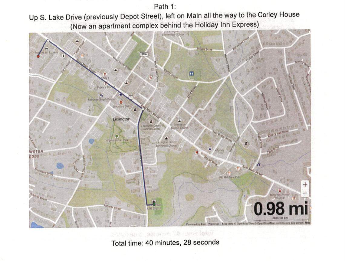 Students at River Bluff High School walked the possible paths Willie Leaphart could have taken between Bethel A.M.E church to the Corley House in 1890. They were not able to walk the distance in the 20-minute time frame that was used to convict Leaphart of raping Rosa Cannon.