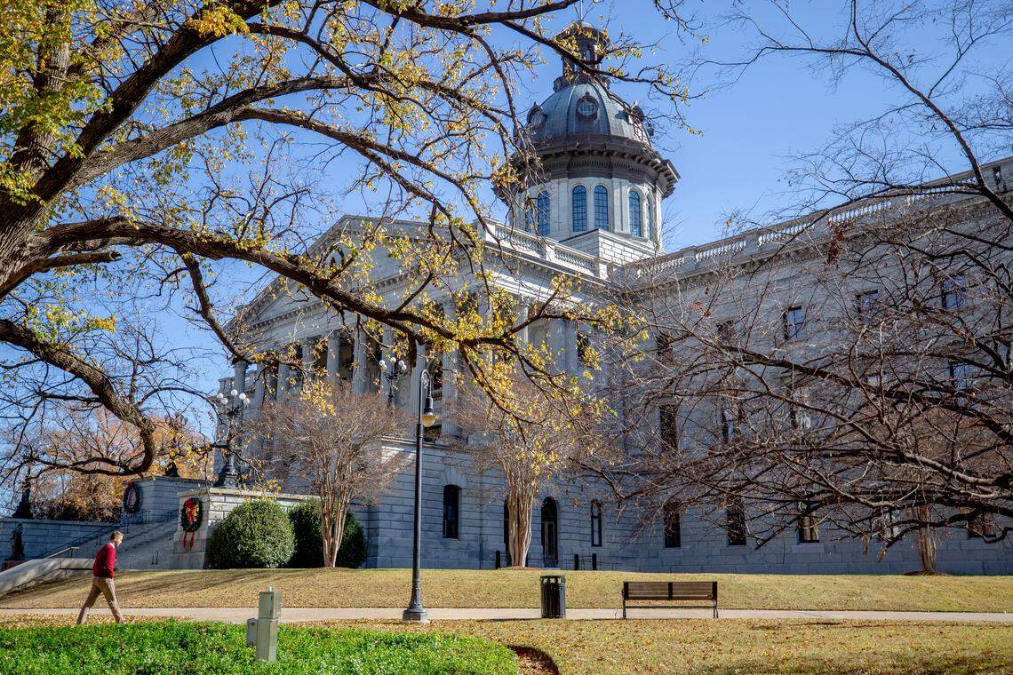 Fall leaves surround the grounds of the South Carolina State House Tuesday Dec. 4, 2018, in Columbia, SC.