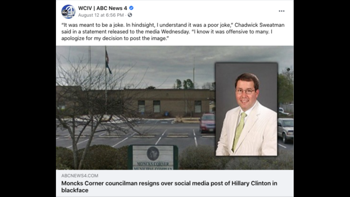SC councilman posted meme of Hillary Clinton in blackface. Now he’s resigning