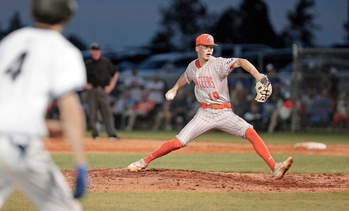 Andrew Jackson’s Ashton Phillips pitches against Gray Collegiate in the second game of the 2022 Class 2A state championship series against on Tuesday, May 24 at the Midands Sports Complex in West Columbia