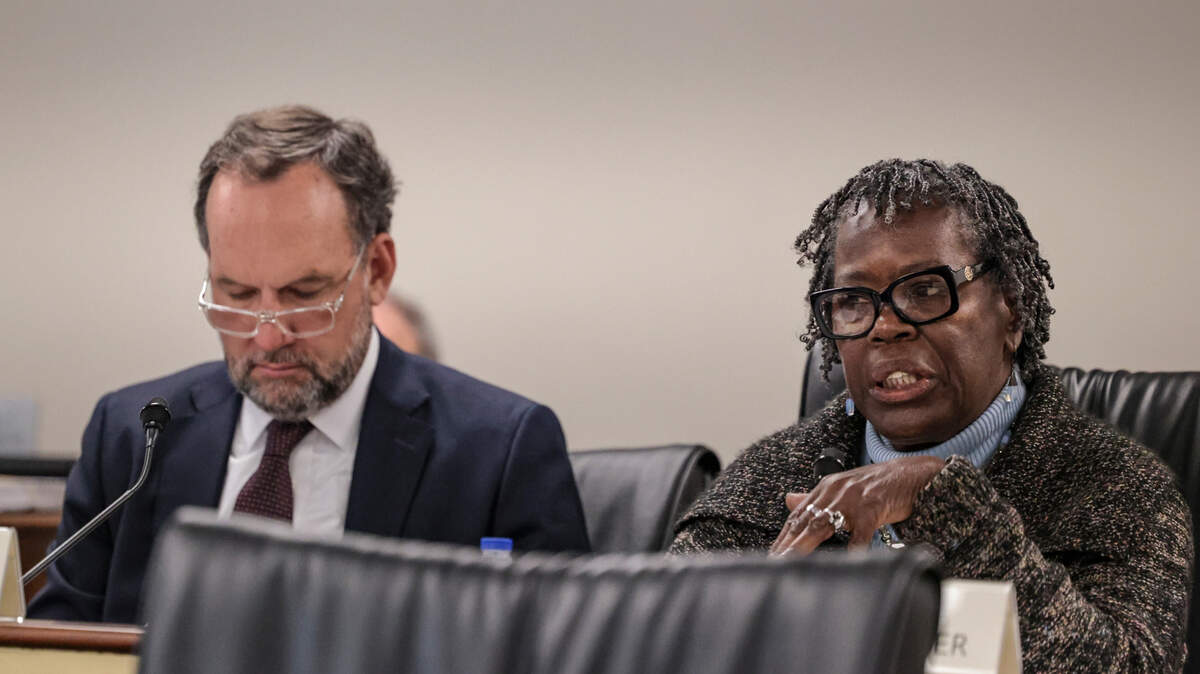 State Rep. Bruce Bannister, R-Greenville, and state Rep. Gilda Cobb-Hunter, D-Orangeburg attend a meeting of the Joint Bond Review Committee. 