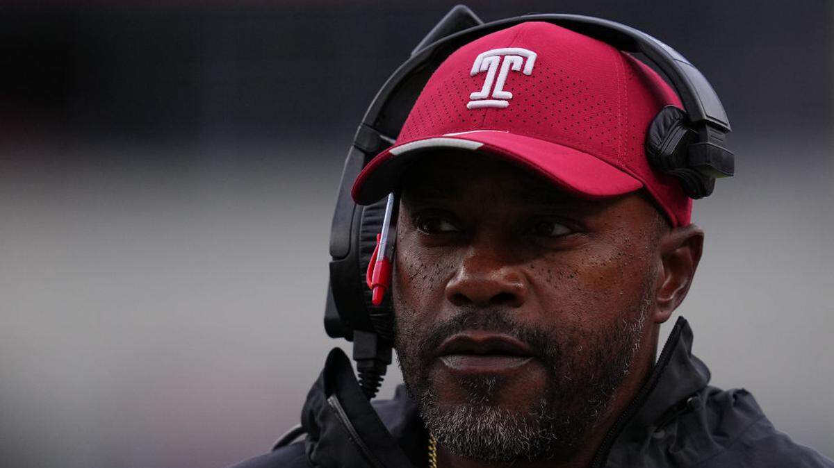 Temple head coach Stan Drayton looks on against the Miami Hurricanes in the first half at Lincoln Financial Field on September 23, 2023. According to reports, Drayton will be the new running backs coach at South Carolina.