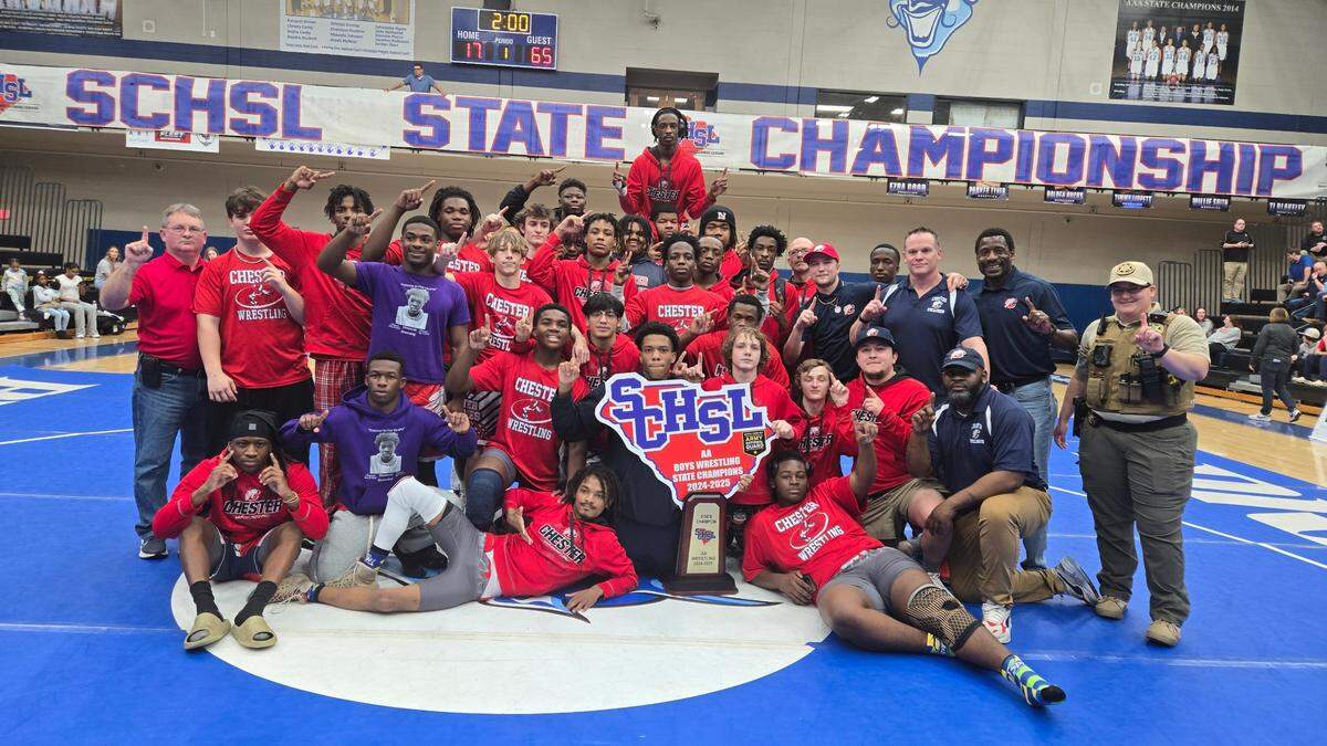 Chester wins the SC High School League’s Class 2A wrestling championship on Feb. 8, 2025.