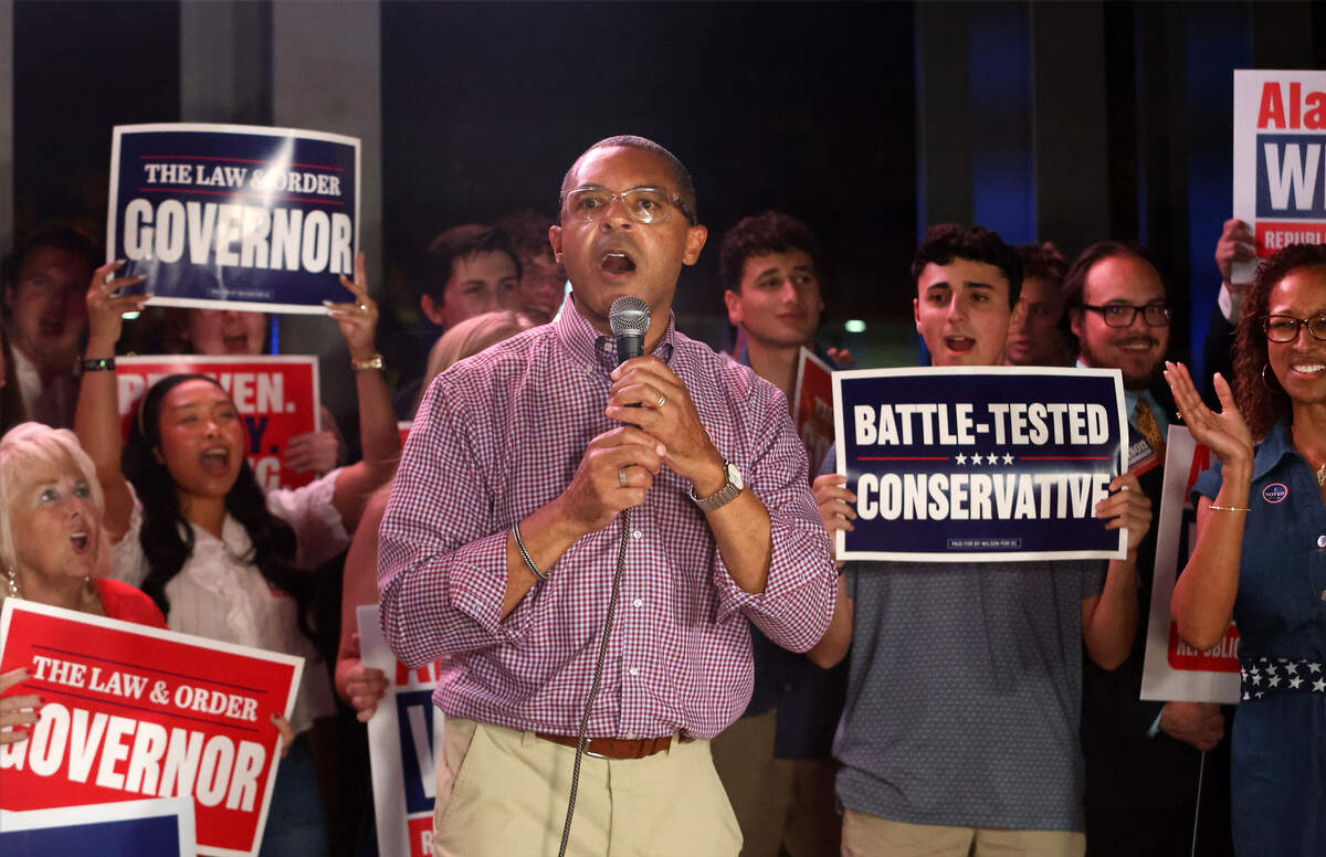 State Sen. Mike Reichenbach, running mate to S.C. gubernatorial candidate Alan Wilson, speaks to supporters Tuesday, June 9 during their campaign watch party at the Market On Main restaurant in Columbia.