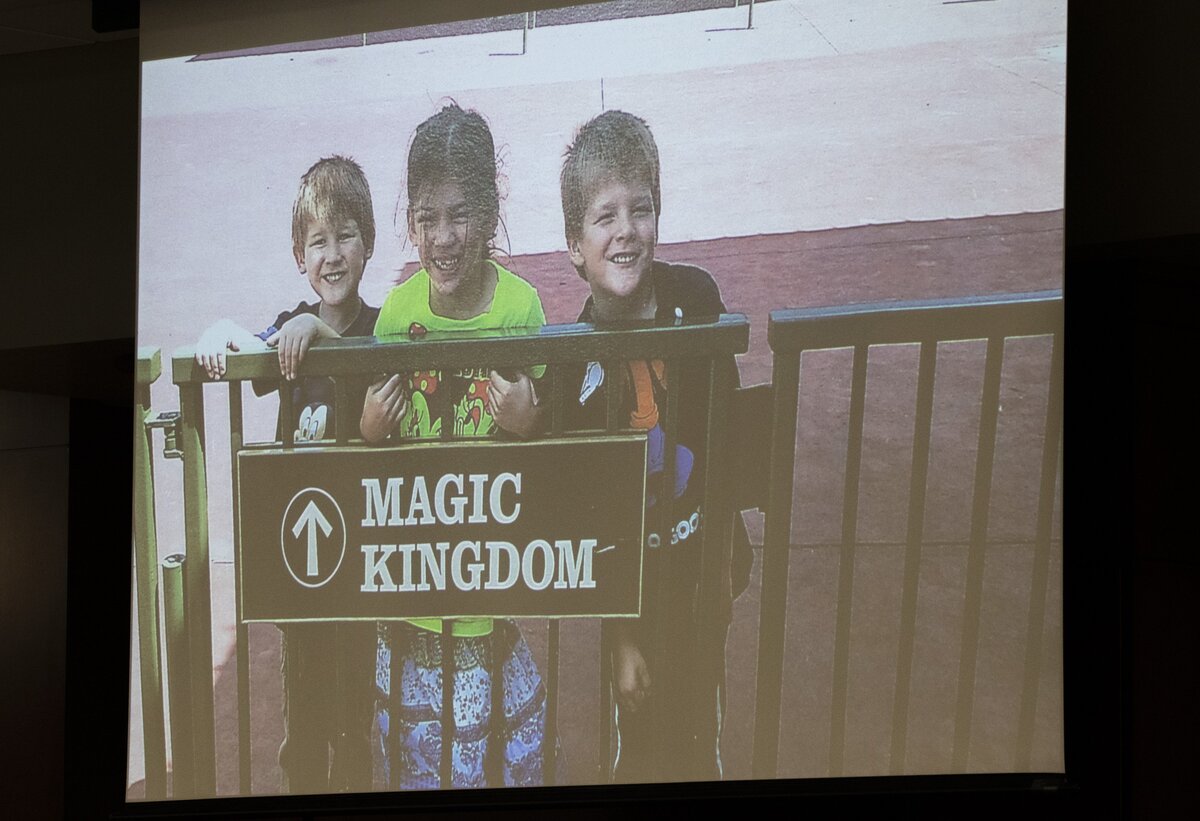 In this photograph, entered into evidence in Tim Jones’ death penalty trial in Lexington, Nahtahn, Merah and Elias are shown at Disney World in June 2014. Jones is accused of killing his five young children in August 2014.