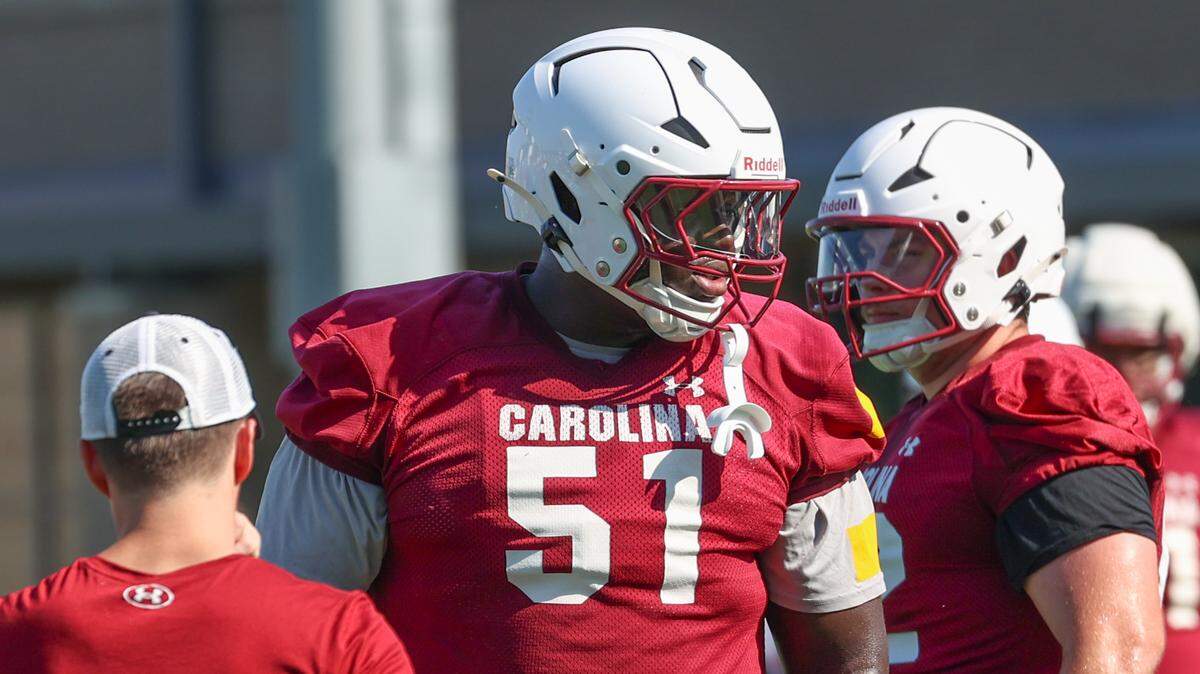 South Carolina offensive lineman Tree Babalade (51)