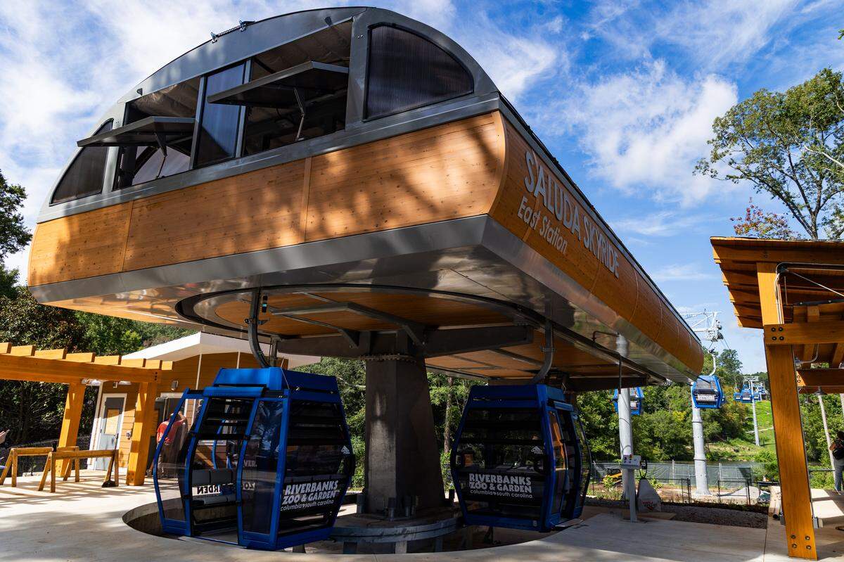 New gondolas are nearly ready to take visitors from one side of the Riverbanks Zoo & Garden to the other on Wednesday, August 13, 2025. The zoo hopes to open the means of conveyance and attraction on Labor Day weekend.