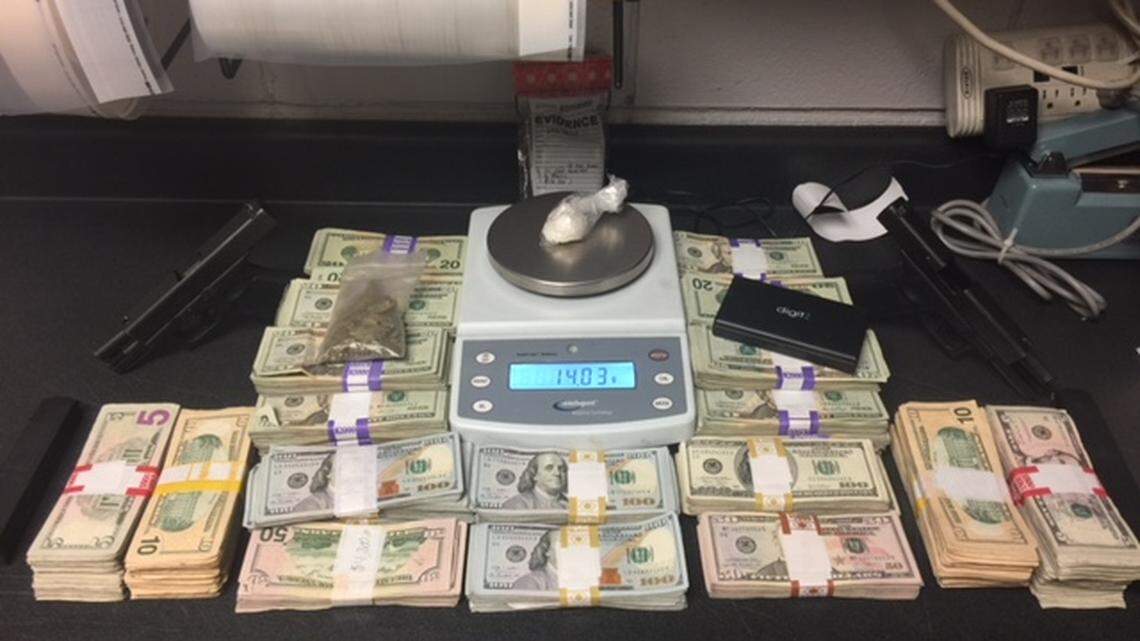 The seized cash was in $100s, $50s, $20s, $10s and $5s