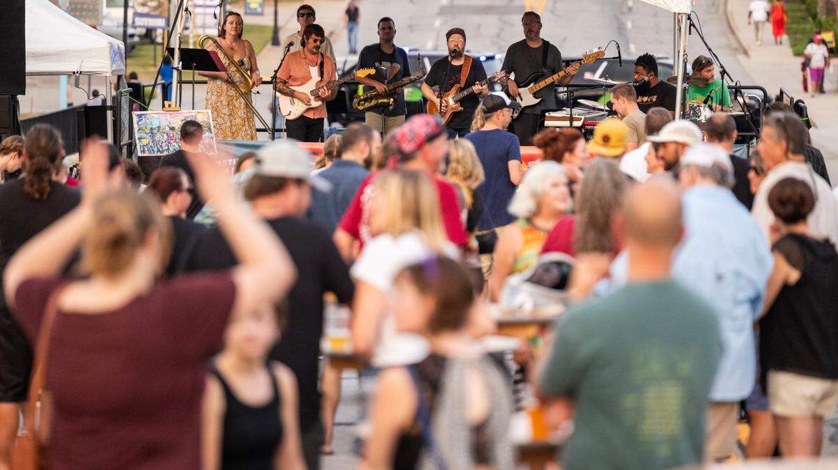 George Fetner and the Strays performs at the Meeting Street Music Festival in West Columbia, South Carolina on Saturday, September 7, 2024. 