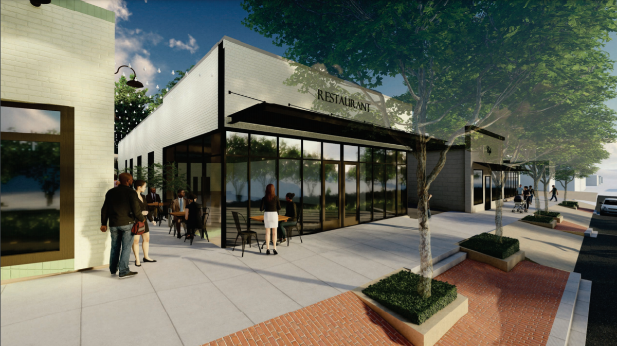 The upcoming Treadwell development on Harden Street in Five Points is expected to include shops and eateries, as seen in a rendering.