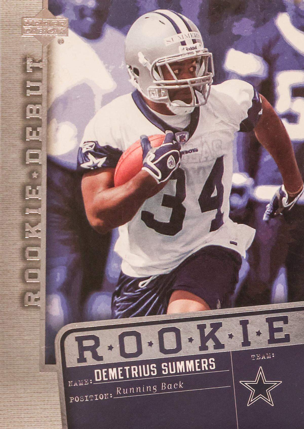 Demetris Summers had a short stint with the NFL’s Dallas Cowboys, but it was enough to land him an Upper Deck rookie card.