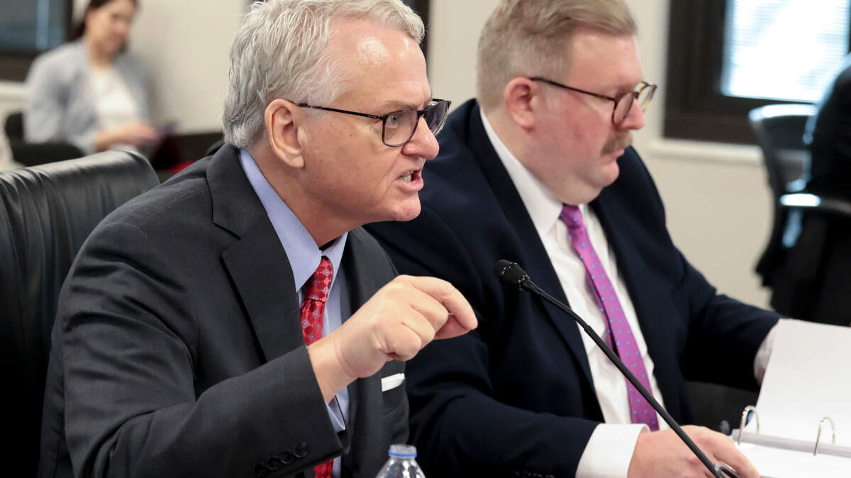 South Carolina treasurer Curtis Loftis answers questions from a senate sub-committee on Thursday, Feb. 27, 2025.