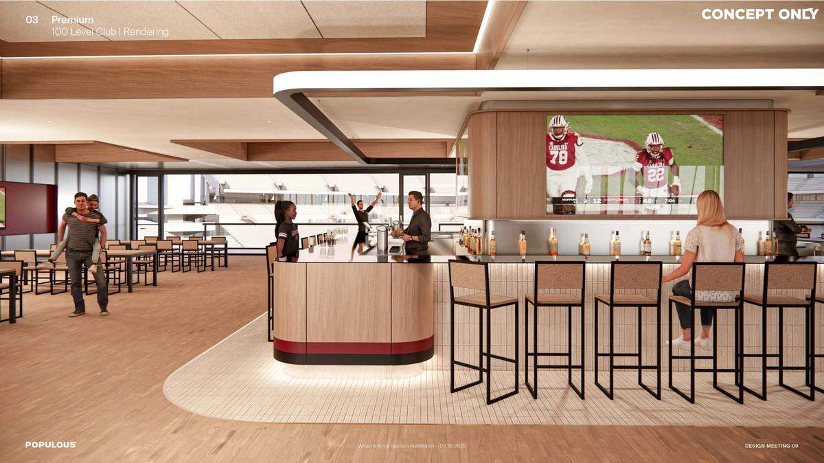 A look at the vision for the future 100-level premium club space at Williams-Brice Stadium.