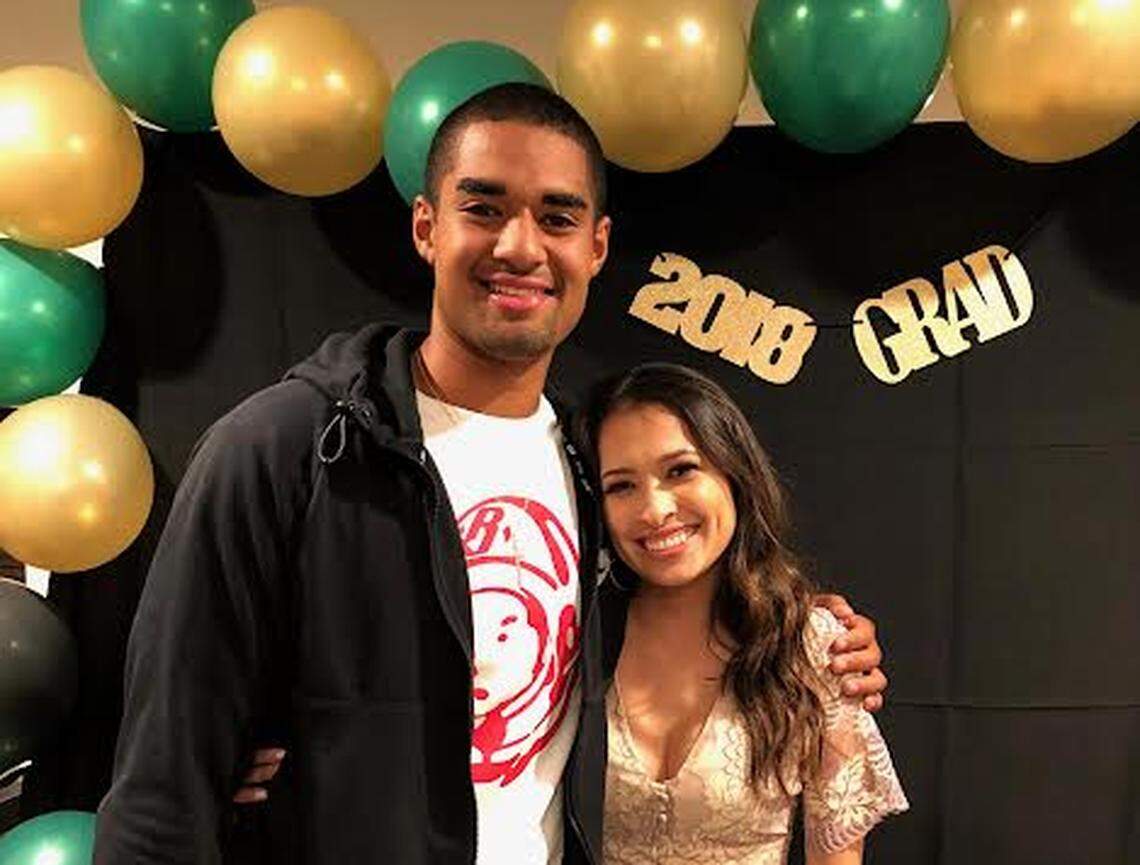 Clemson quarterback D.J. Uiagalelei attended the graduation of St. John Bosco defensive line coach Paul Diaz’s daughter, Danielle, from California State Polytechnic University in Pomona, Calif. in 2018.