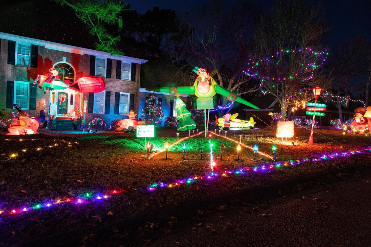 A home with Santa’s flight strip on Fallen Oak Dr, Columbia, South Carolina on Tuesday, December 22, 2020.