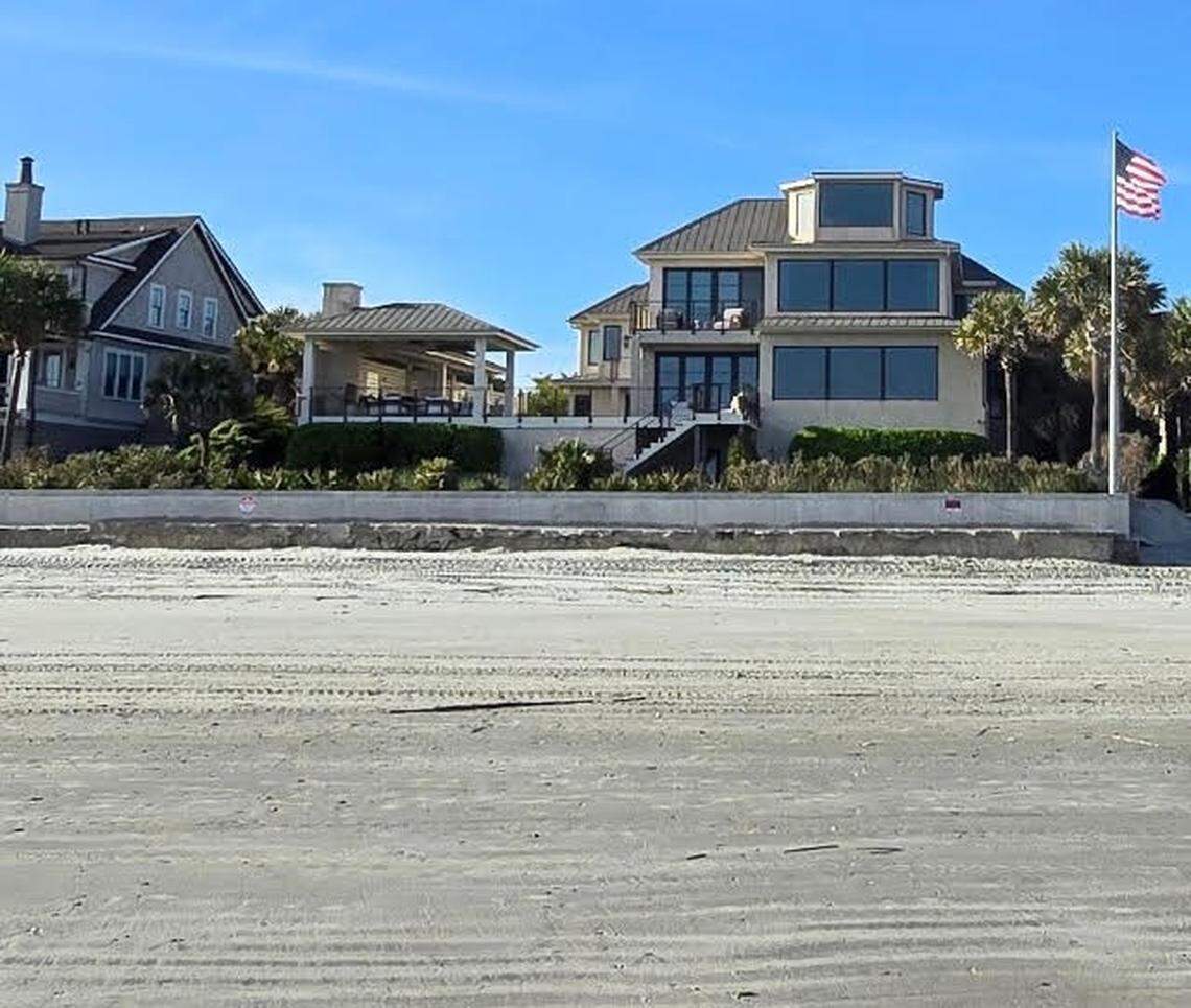 This beach house that is at the center of a dispute over construction of a seawall at the Isle of Palms. The house is owned by Rom Reddy. New seawalls were banned by the Legislature in 1988.
