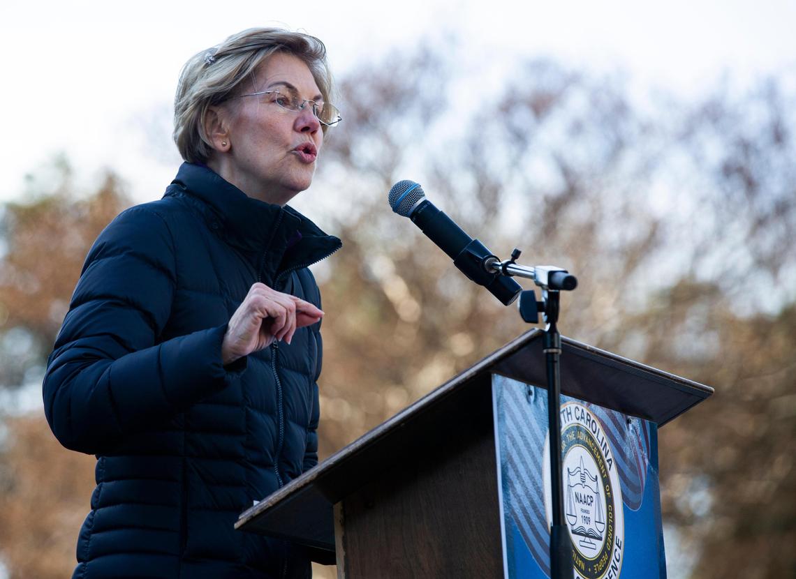 Massachusetts Senator Elizabeth Warren speaks at the King Day at the Dome on Monday, January 20, 2020.