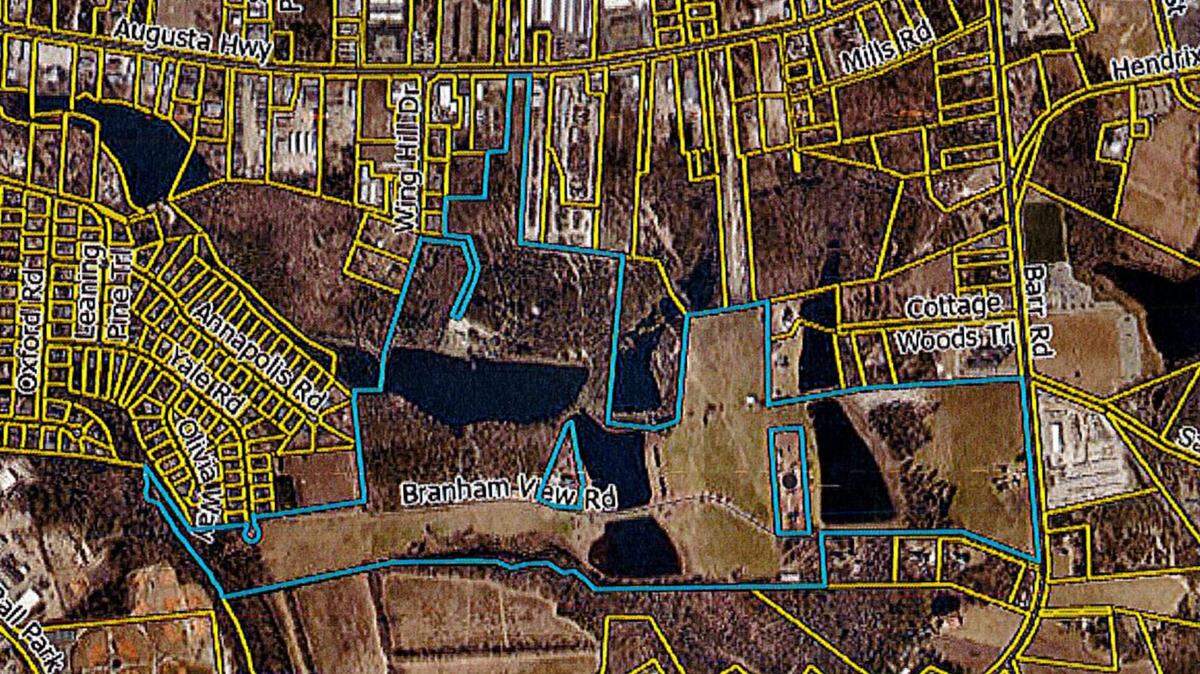 The site for a proposed 267-home subdivision requesting annexation into the town of Lexington
