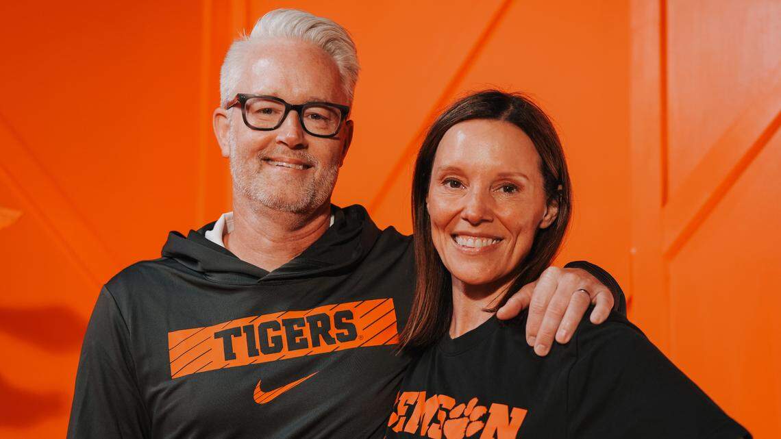New Clemson gymnastics co-head coaches Justin Howell (left) and Elisabeth “Liz” Crandall-Howell (right). They have been married since 2011