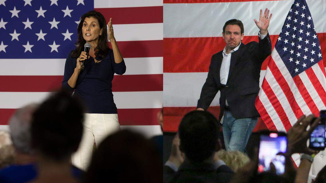 Former South Carolina Gov. Nikki Haley (left) and Florida Gov. Ron DeSantis.