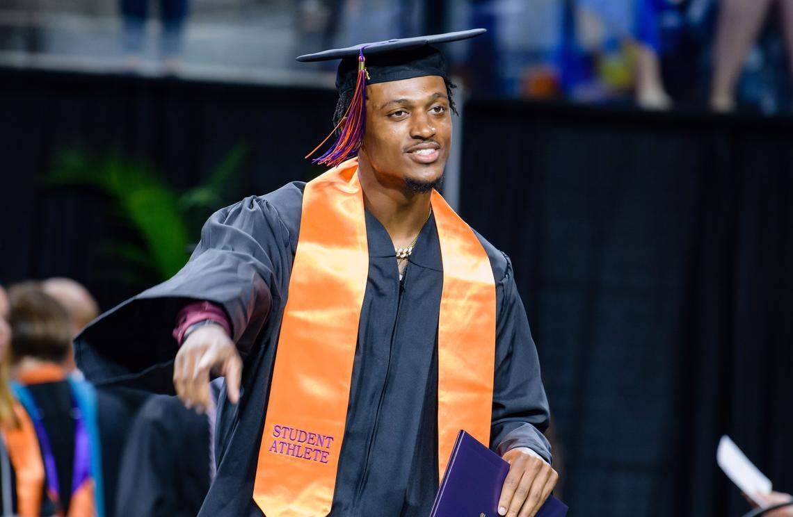 Diondre Overton graduated from Clemson in 2019 with a bachelor’s degree in sports communication and twice made the ACC Academic Honor Roll.