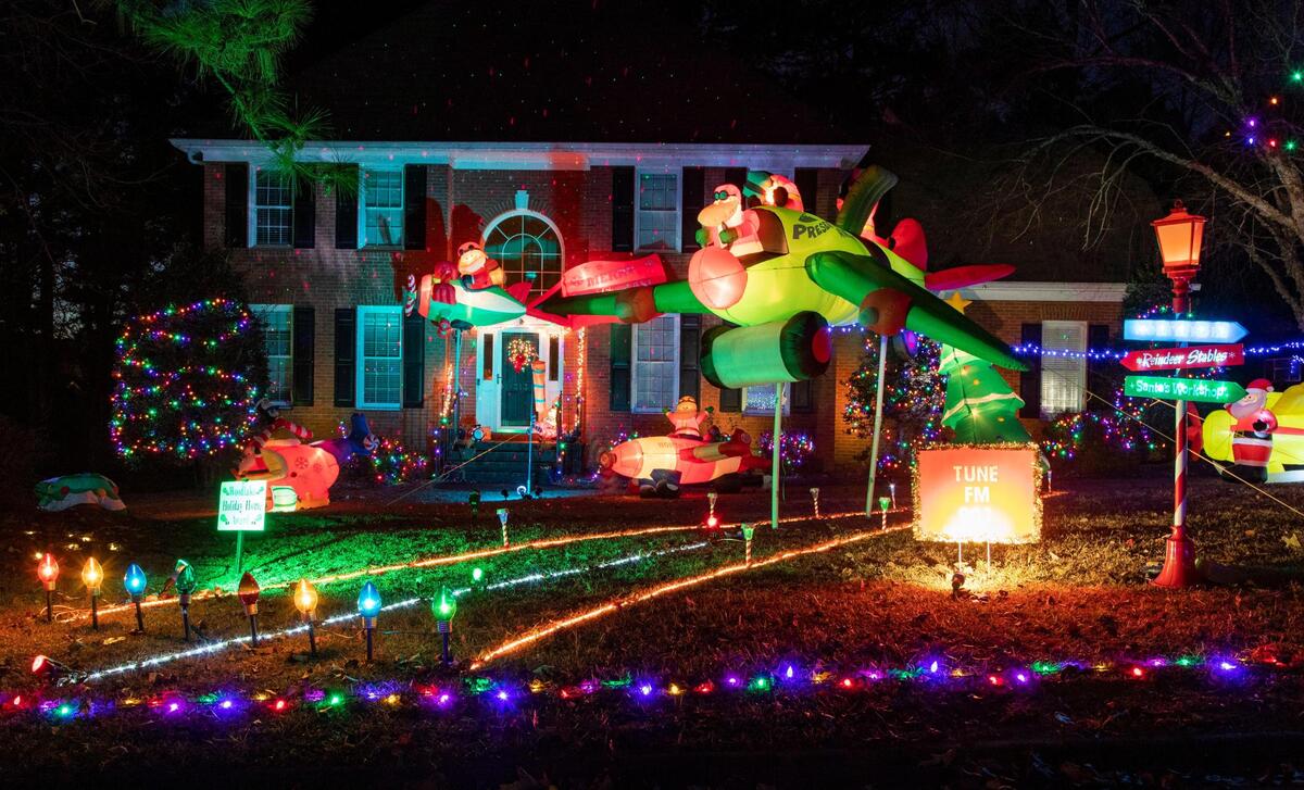A home with Santa’s flight strip on Fallen Oak Dr, Columbia, South Carolina on Tuesday, December 22, 2020.