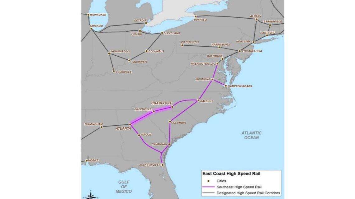 High speed rail plan proposes possible routes, stops in SC | The State