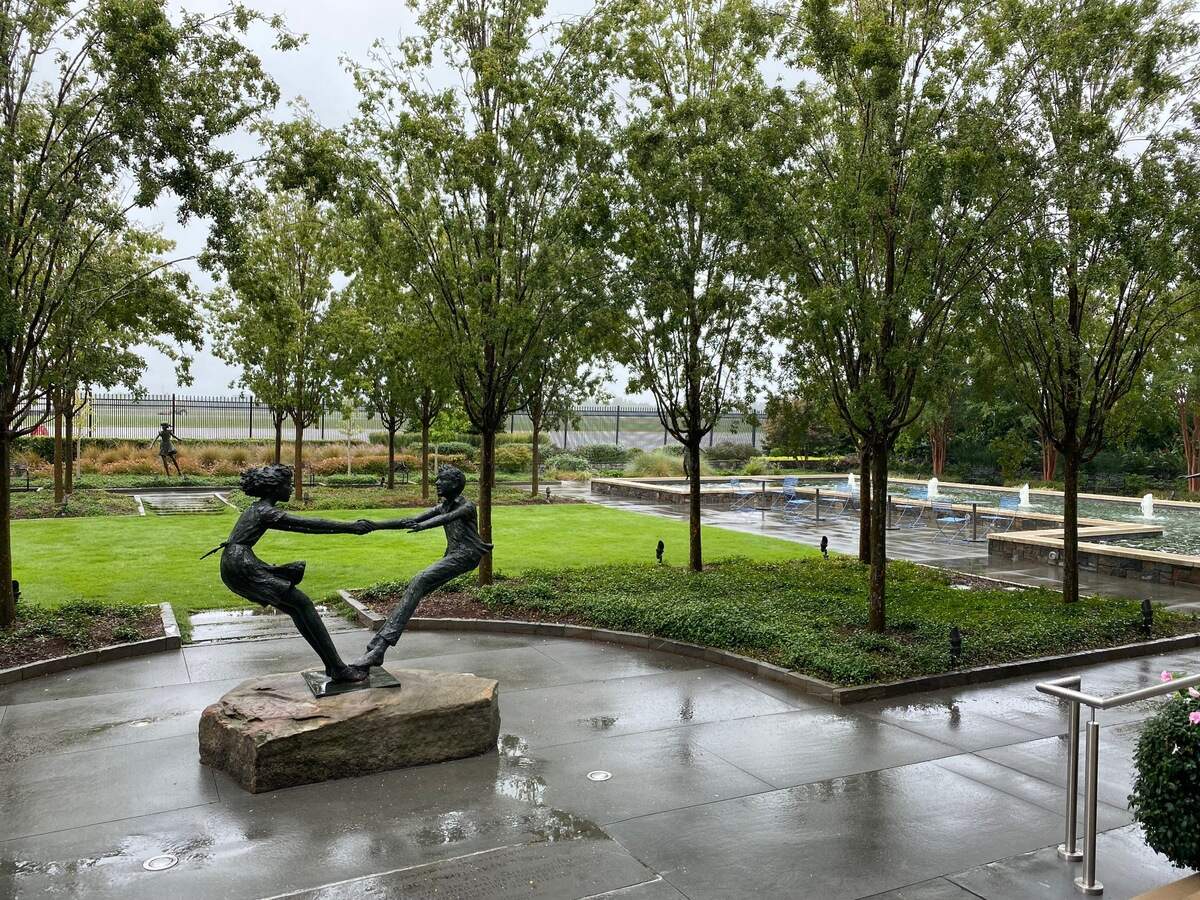 The garden outside the terminal was well used by the public but a terminal redesign caused TSA to say only ticketed passengers could use it. for security reasons.