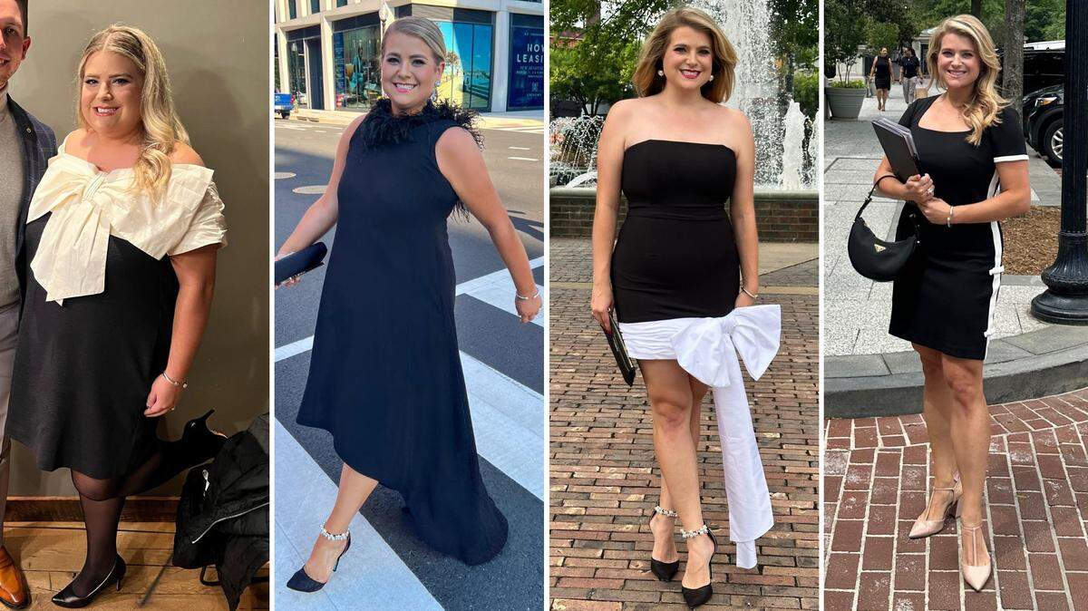 Payton Lang, left to right, in February 2022, July 2022, June 2024 and May 2025