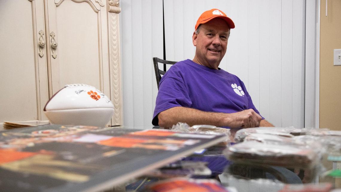 Robby Shealy shows his collection of Clemson football tickets going back decades.