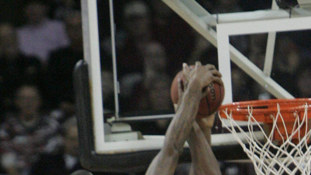 Gamecocks forward Sam Muldrow (44) blocks a shot by Georgia Bulldogs forward Chris Barnes (4).