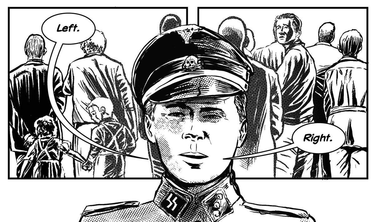 From the graphic novel, “We Survived The Holocaust: The Bluma & Felix Goldberg Story” by Frank W. Baker, illustrations by Tim Ogline