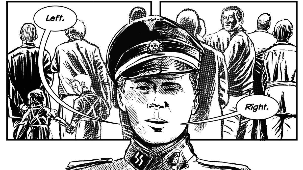 From the graphic novel, “We Survived The Holocaust: The Bluma & Felix Goldberg Story” by Frank W. Baker, illustrations by Tim Ogline