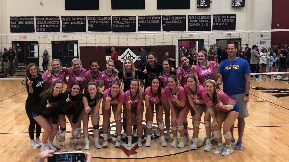 Lexington volleyball defeated Wando in the 2022 Class 5A Lower State championship.