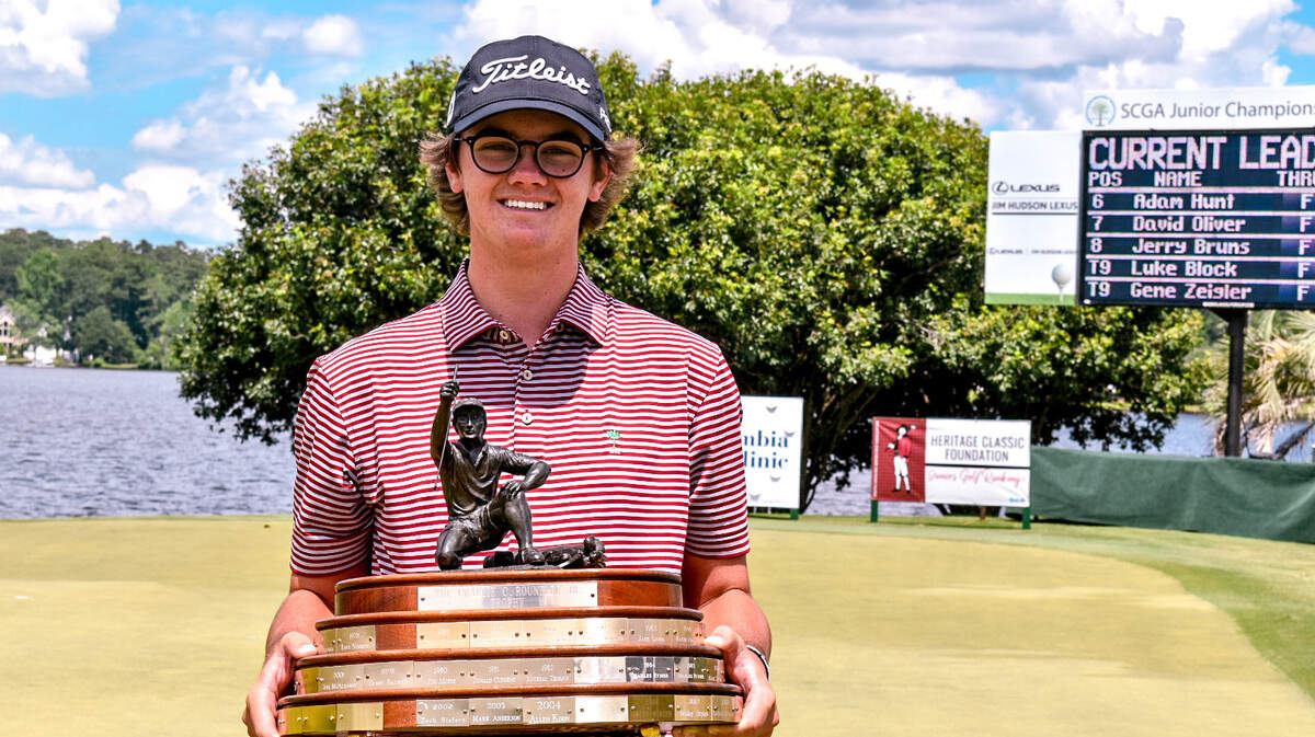 Rowan Sullivan with the championship trophy after the 2021 SCGA Juniors Championship