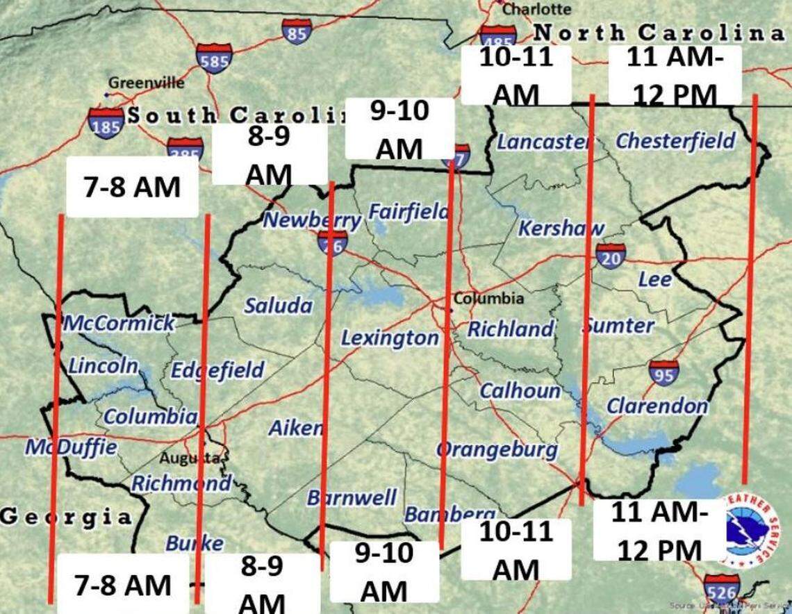 Severe weather is in the forecast for the Midlands area of South Carolina.