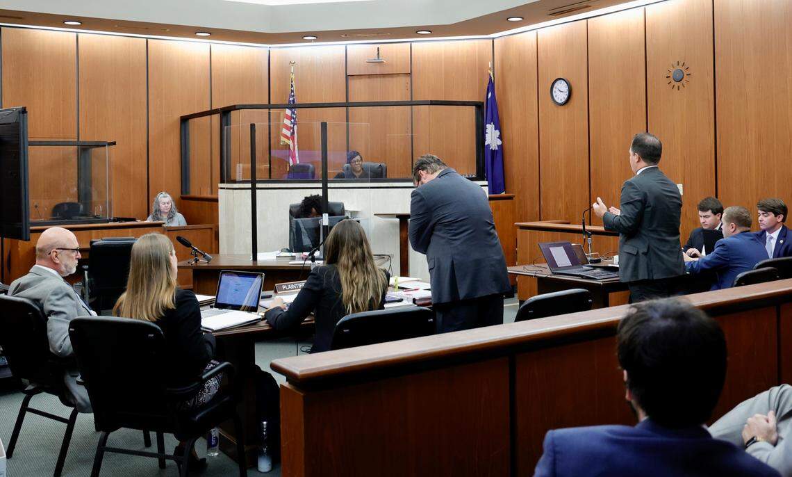 Lawyers argue in front of Judge Jocelyn Newman on Monday, Aug. 1, 2022, at the Richland County Courthouse the constitutionality of South Carolina’s execution law in the case of death row inmate Freddie Owens.