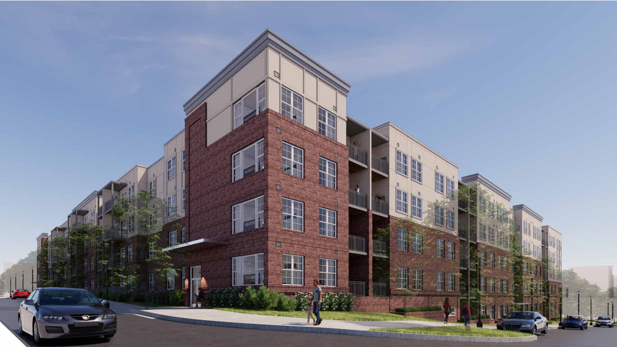 A 5-story apartment complex planned for a portion of the former Kline Iron and Steel property on Huger Street