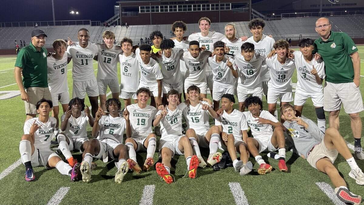 Spring Valley boys soccer won the Region 4-5A championship on Friday, April 29, 2022.