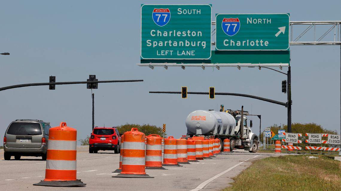 Motorists must detour through Cayce and Columbia while northbound lanes of I-77 are closed between I-26 and Bluff Road until April 2, 2023 as bridge decks are being repaired.