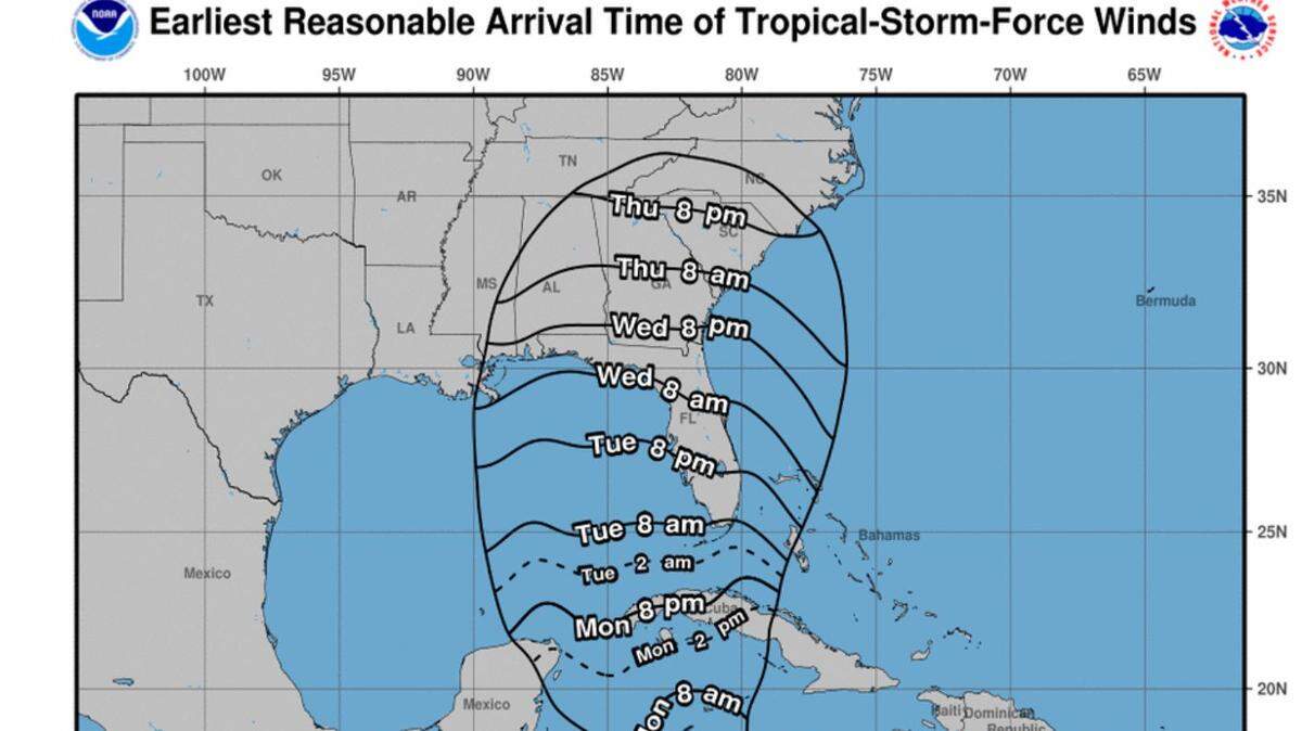 The forecast for Hurricane Ian.