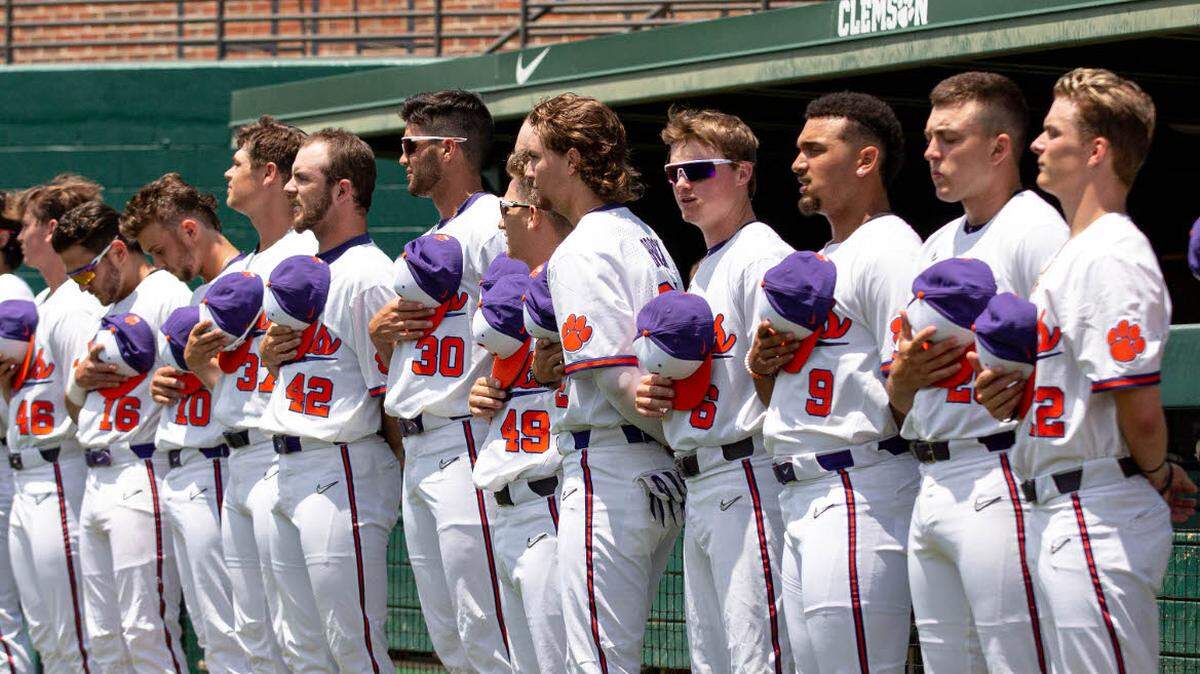 The Clemson baseball team Saturday for the regular-season finale against Duke.