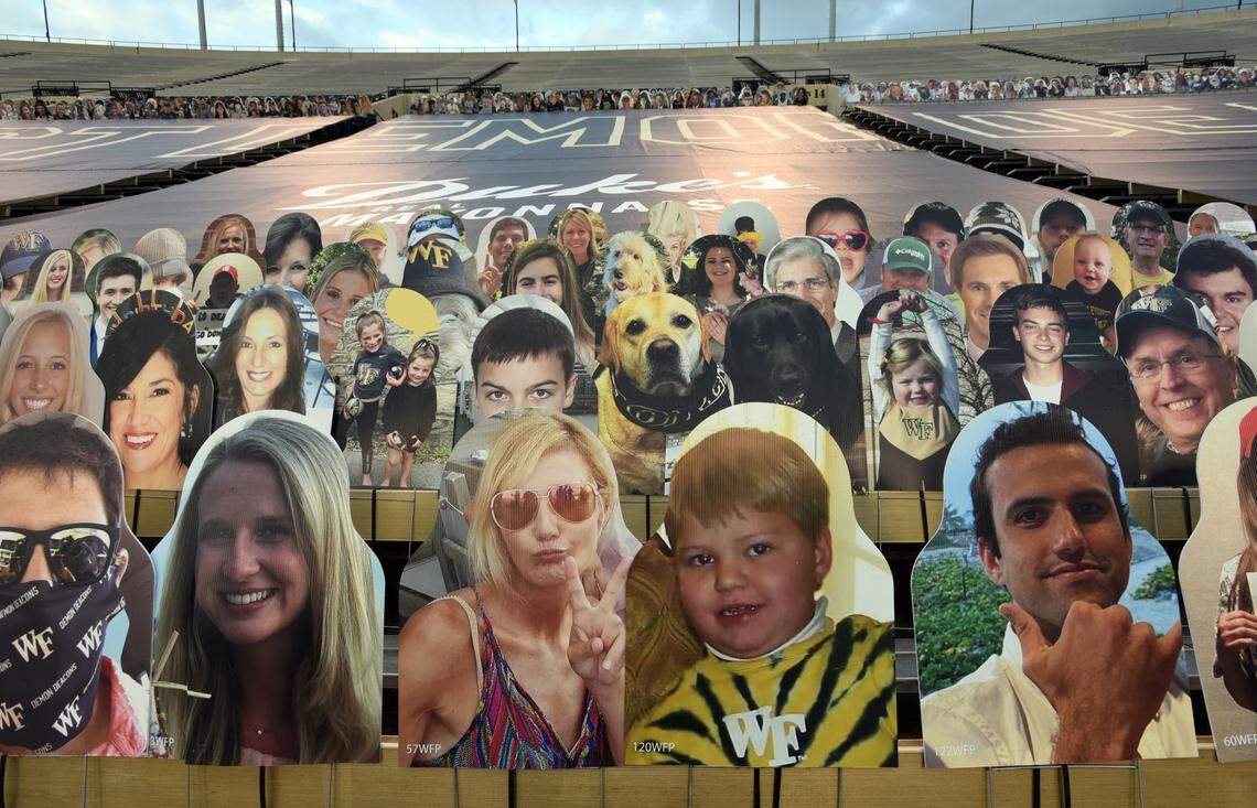 There were fans in the stands at Truist Field in Winston-Salem, but not many. And there were plenty of plastic cutouts looking on as well. Wake Forest allowed 50 parents of Demon Deacon senior players to attend the game because of coronavirus crowd guidelines still in effect from N.C. Gov. Roy Cooper. Clemson will have about 19,000 in attendance for home games this season.