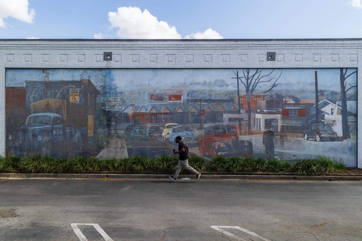 “Five Points in 1948,” a mural by Columbia artist Blue Sky on Thursday, April 3, 2025.