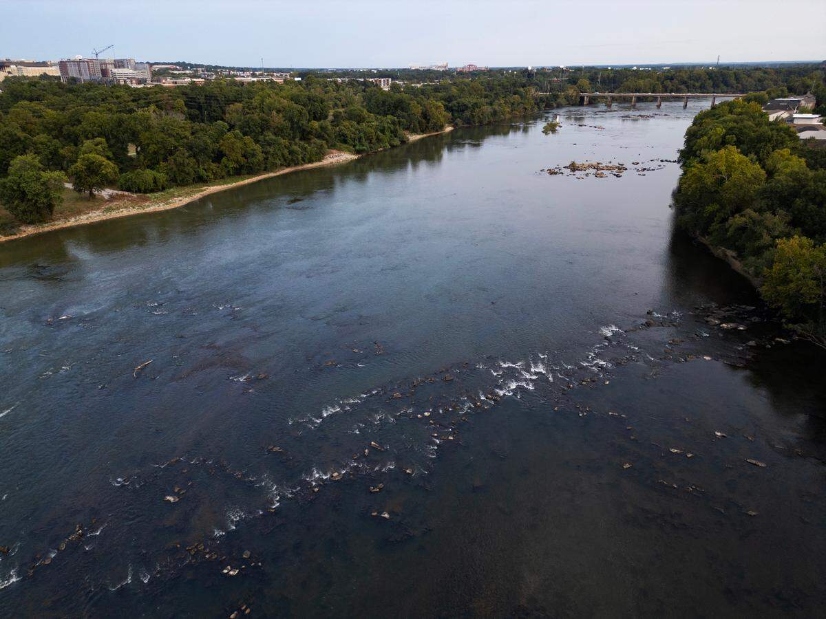 The Gervais Street bridge spans the Congaree River on Tuesday, September 10, 2024. 