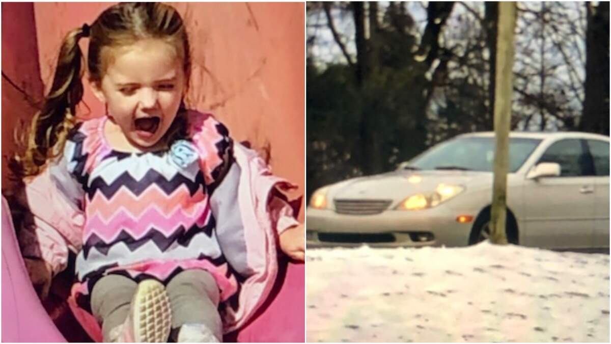 Officials released an image of a 2-year-old girl who was said to be abducted from a Cayce, South Carolina motel while in a car. The car is pictured.