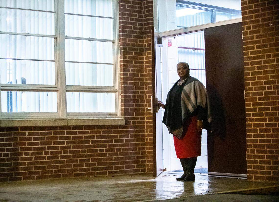 Freddie Johnson stands in the doorway of the old Sarah Nance Elementary School. Johnson shared a desk with Virginia Williams and remembers her protective presence I school. Williams was raped and killed in 1964 as she walked through the Booker Washington Heights Neighborhood. Johnson wasn’t able to forget Virginia’s death and this summer sent a letter to the Richland County Sheriff’s Department to look back into the case.