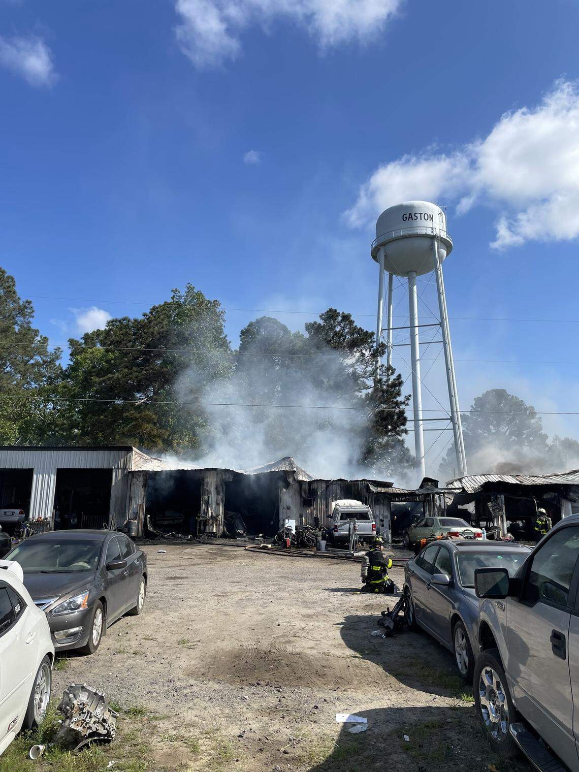 Crews battle a large fire that has affected drivers on a major road in Lexington County.