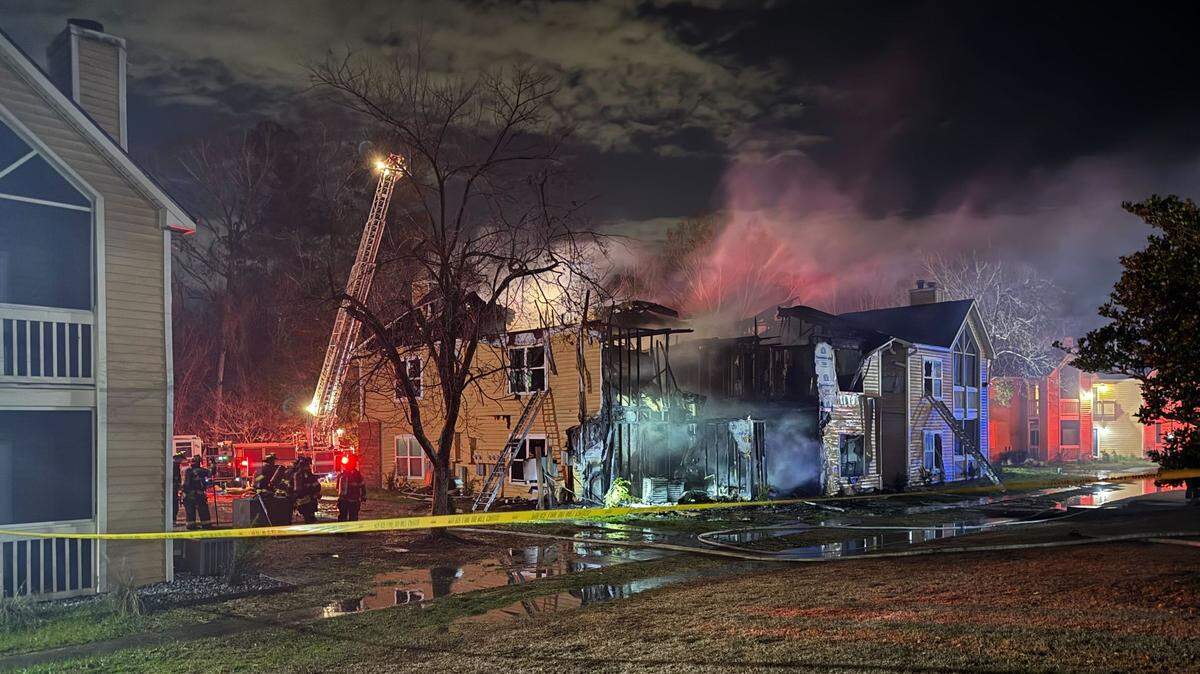 A fire at the Hampton Greene Apartment in Columbia, SC on Feb. 1, 2025.