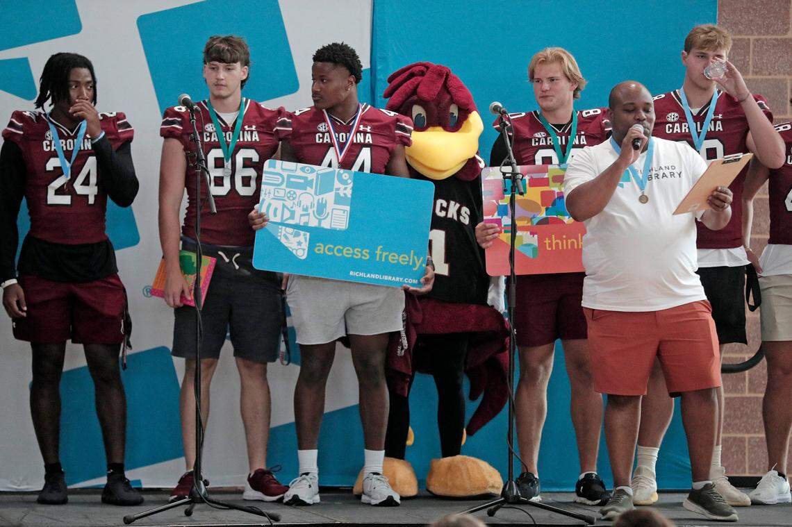 The University of South Carolina football team freshmen took part in the annual Pigskin Poets reading event Friday, July 21, 2023 at the Drew Wellness Center in Columbia.